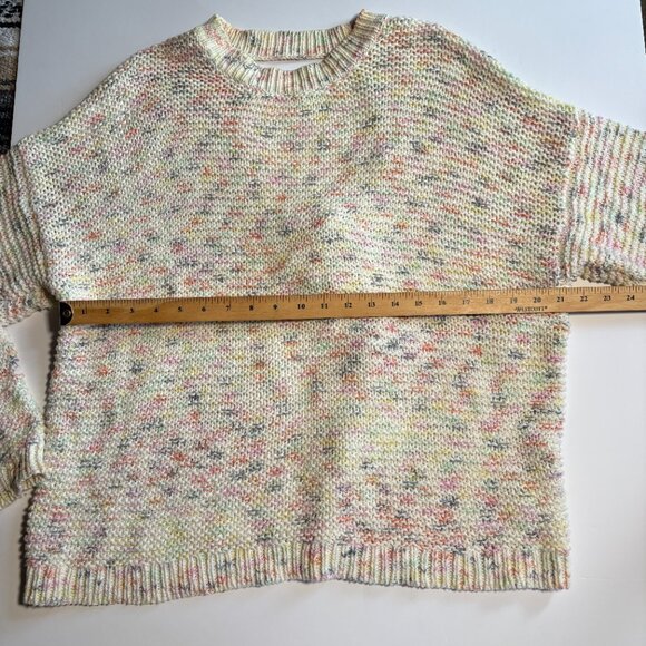 Aerie Off White and Colourful Knit Sweater Open Tie Back Size Medium - Picture 10 of 10